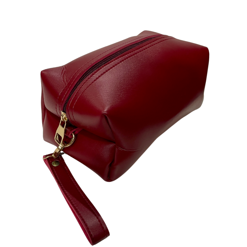 Adorned Makeup Maroon Travel Cosmetic Bag