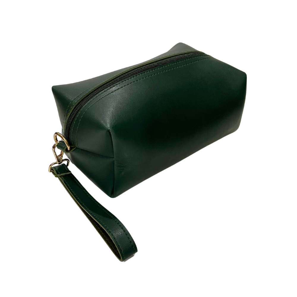 Adorned Makeup Pouch Green Travel Cosmetic Bag (2)