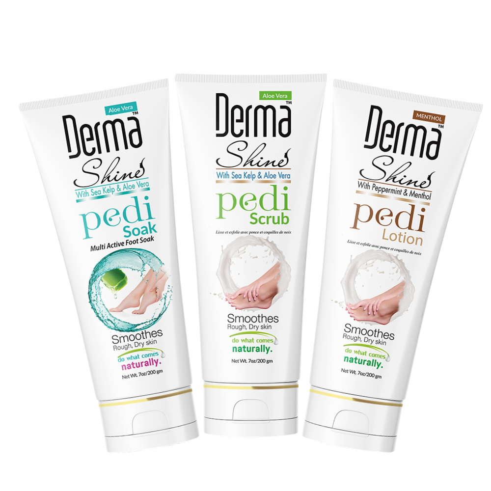 Derma Shine Pedicure Kit – 3-Step Foot Care Trio (200 ml each)